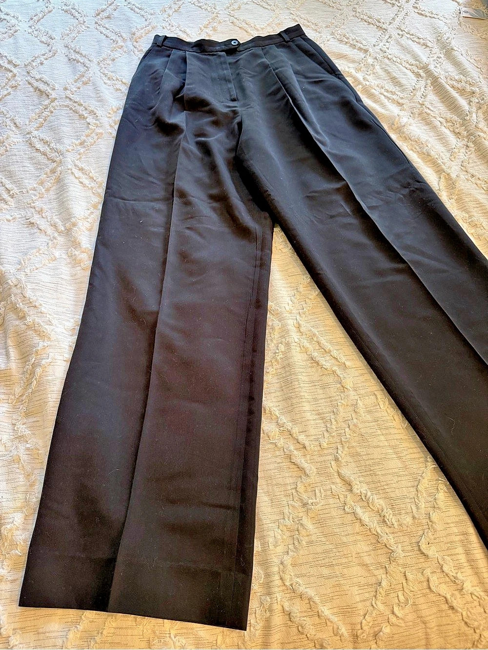 Donncaster Black Wide-Leg Trousers Size 4 Like New